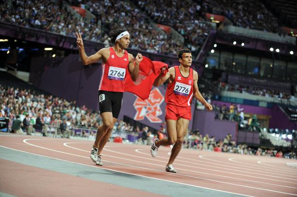 Tunisian Athletes celebrate at Lyon 2013