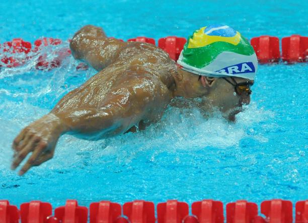 A picture of a man swimming