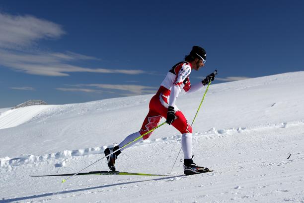 Brian McKeever A picture of a man skiing a biathlon