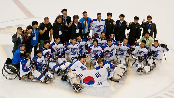 South Korea's ice sledge hockey team