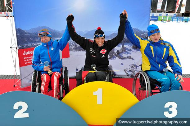 Oberstdorf women's sit ski podium Oberstdorf women's sit ski podium