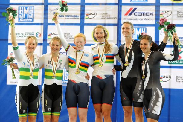 Sophie Thornhill and pilot Rachel James Sophie Thornhill and pilot Rachel James in their rainbow tops stand top of the podium after victory in Mexico