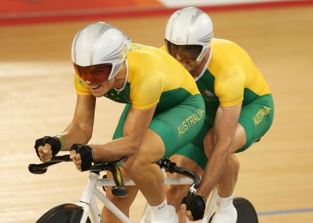 Kieran Modra A picture of a two man cycling wit the same bicycle