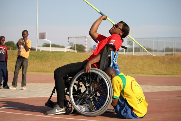 Athlete training at javelin during the IPC development camp in Zambia Athlete training at javelin during the IPC development camp in Zambia.