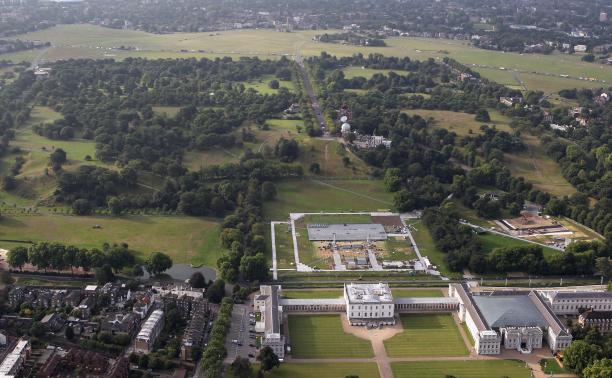 Aerial views of the London 2012 venues Aerial view of a park (Greenwich Park)