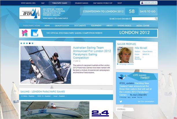 IFDS 2012 Paralympic Sailing Competition Website A screenshot from a website