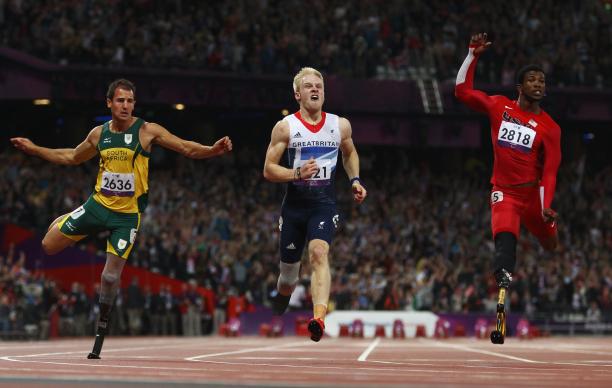 A picture of men running on a track