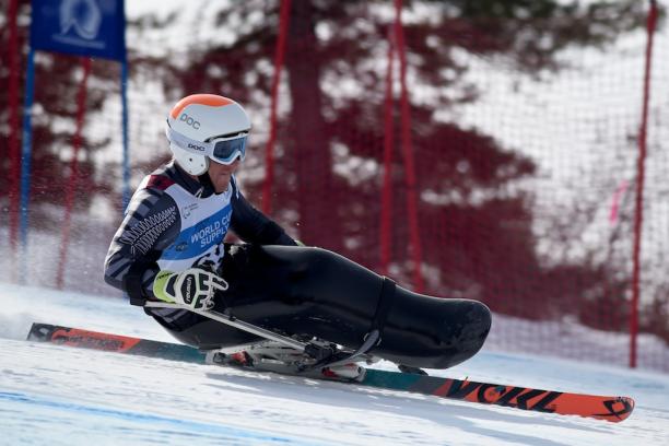 New Zealand's Corey Peters won his first world titles at the 2015 IPC Alpine Skiing World Championships.