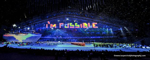 Closing Ceremony - Sochi 2014 Paralympic Winter Games Panorama shot of the stadium during the Sochi Closing Ceremony