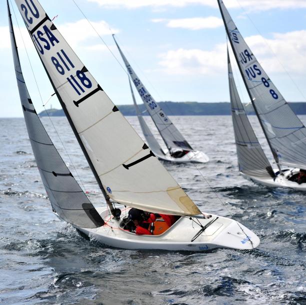 Athletes practicing sailing.