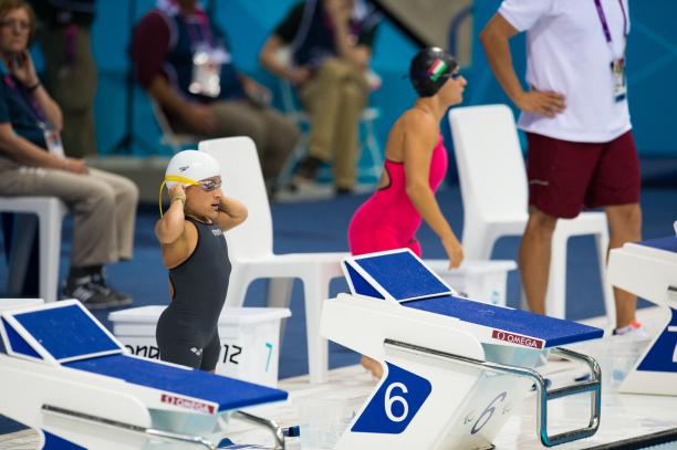 Simone FRAGOSO - Swimming - London 2012 Paralympic Games Simone FRAGOSO, Portugal at the starting blocks
