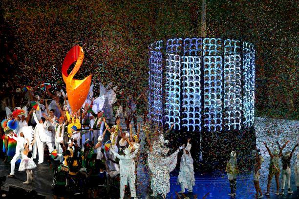 Rio 2016 Artists representing Rio 2016 peform during the closing ceremony at the London 2012 Paralympic Games