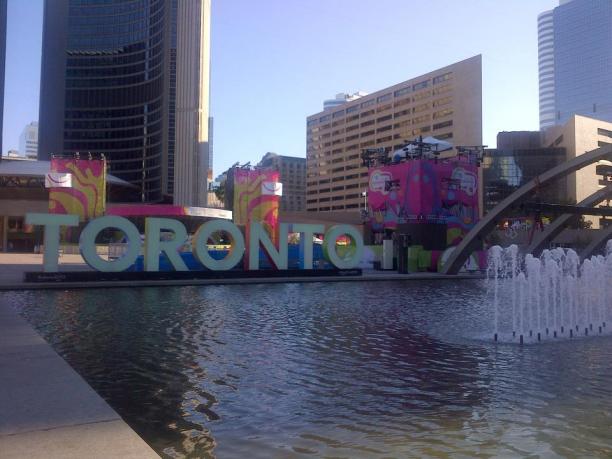 This iconic Toronto sign in Nathan Philiips Square has become a hit during Toronto 2015.