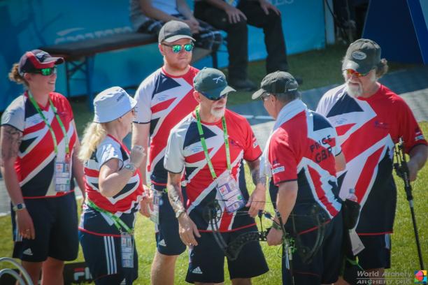 Group of archers huddled