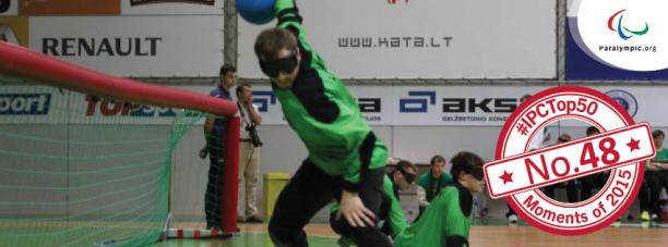 IPC Top 50 2015 - No. 48 Underdogs Turkey take double gold in goalball Goalball scene with one player throwing the ball