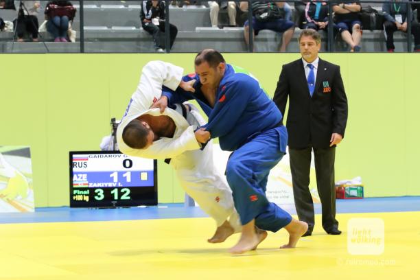 Two judoka in action