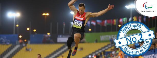 Top 50 moments - No.2 Rehm’s long jump of 8.40m creates global headlines Germany’s Markus Rehm