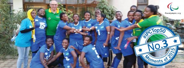 Top 50 Moments - No. 3 Rwanda women's sitting volleyball team Group picture of Rwanda's women sitting volleyball team