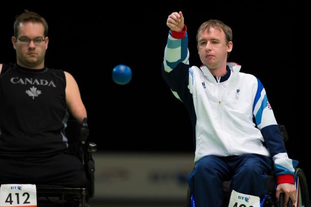 Stephen McGUIRE - Boccia - London 2012 Paralympic Games Man throwing a boccia ball