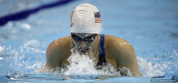 Elizabeth Marks - USA - swimming A female swimmer doing breaststroke