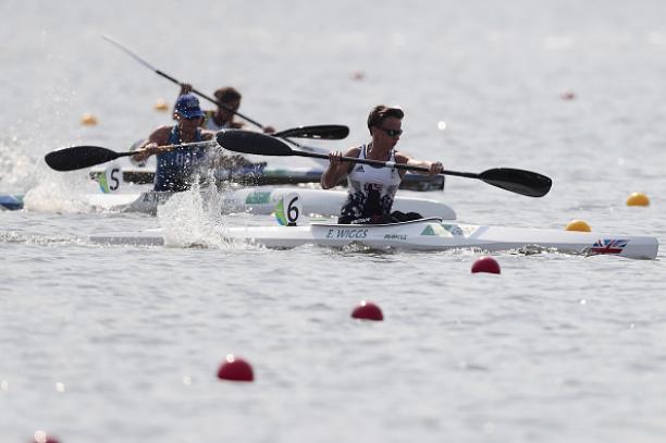 Emma Wiggis of Great Britain - Rio 2016 Emma Wiggis of Great Britain in action during the Canoe Sprint - Women's KL2 200m heat 1 at Lagoa Stadium at the Rio 2016 Paralympic Games.