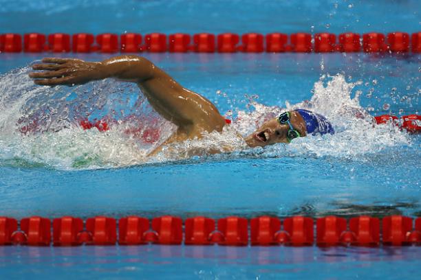 Matheus Souza of Brazil - Rio 2016 Matheus Souza of Brazil competes in the Men's 400m Freestyle - S11 at the Rio 2016 Paralympic Games.