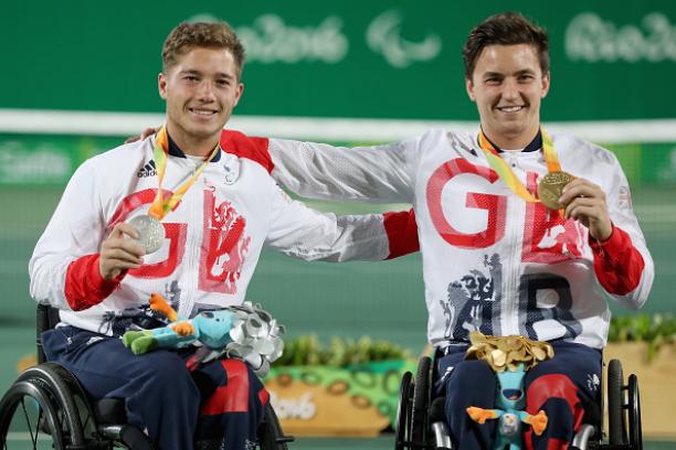 Silver medalist Alfie Hewett and gold medalist Gordon Reid at Rio 2016