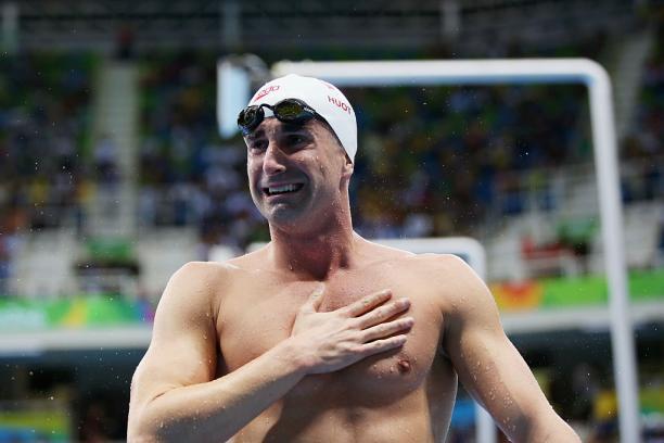 Benoit Huot Canada Rio 2016 A swimmer is delighted with his victory.