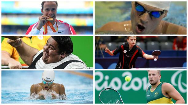 Collage of six sport photos