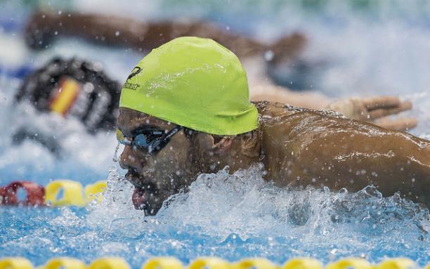 Andre Brasil Rio 2016 Test Event A para-swimmer competes hard