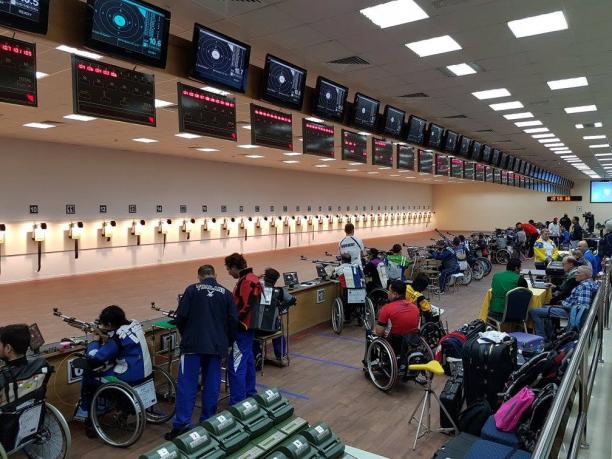 Al Ain shooting World Cup general 2 Para sport shooters take aim on the rifle range
