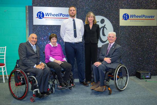 Stoke Mandeville Hall of Fame inductees Five people posing for a photo