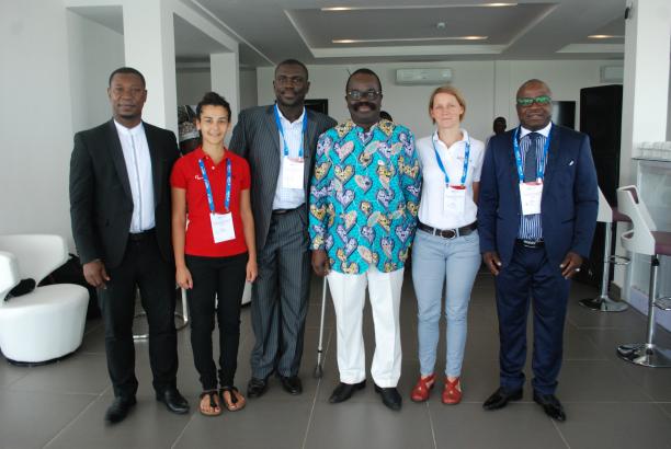 Africa Agitos launch a group of people smile for the camera
