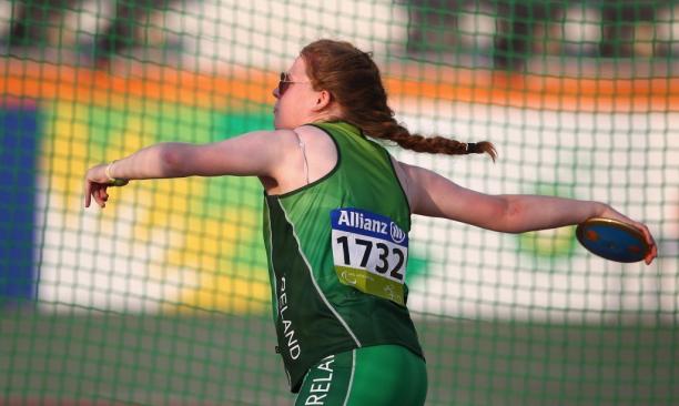 Noelle Lenihan of Ireland Noelle Lenihan of Ireland competes in the women's discus F38 final at the 2015 IPC Athletics World Championships in Doha, Qatar.
