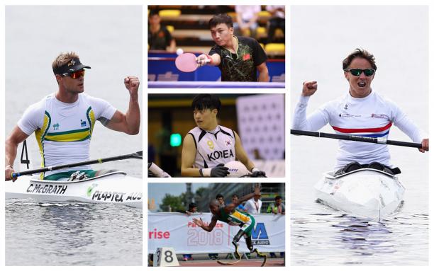 August's AOTM - collage five Para athletes compete at their sport