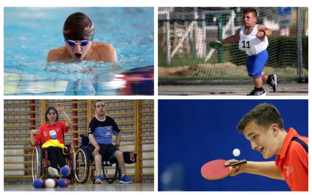 European Para Youth Games - collage young Para athletes compete at their sports