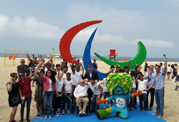 Agitos logo - Rio 2016 Agitos symbol unveiled on Copacabana Beach.