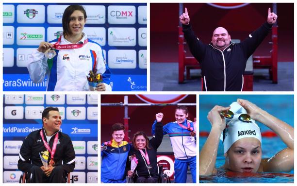 Mexico City 2017 - Top 5 surprises collage five Para athletes celebrating victory in their sports