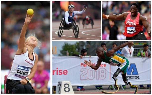 12 Athletes of Christmas - collage Two male and two female Para athletes competing at their sports