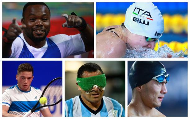 Picture collage of athletes