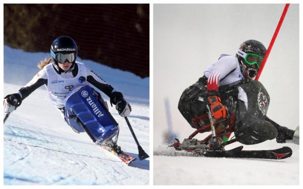Anna Schaffelhuber and Claudia Loesch - collage two female Para alpine skiers