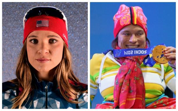 Oksana and Anja collage two female Para Nordic skiers