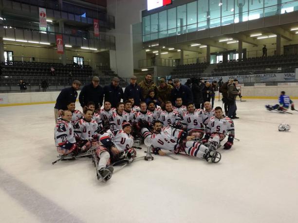 USA win Torino 2018 a Para ice hockey team sitting on the ice