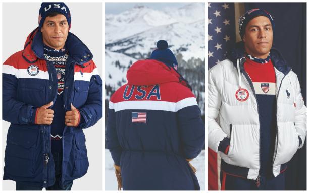 Team USA PyeongChang 2018 kit a man modelling winter jackets with the USA logo on them