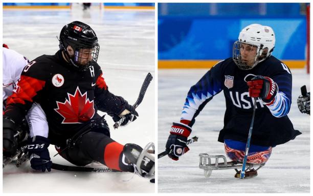 Brody Roybal Tyler McGregor collage - PyeongChang 2018 two Para ice hockey players