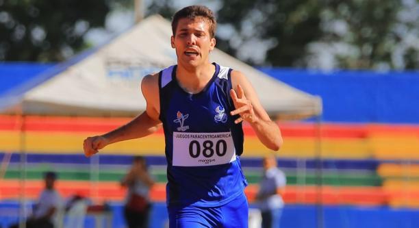 Gabriel Cuadra Holmann - Managua 2018 a male Para athlete crosses the finish line