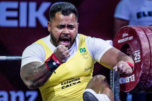 Evanio Rodrigues da Silva - Brazil - Powerlifting Mexico City 2017 World Championships Athlete celebrating in Para powerlifting competition