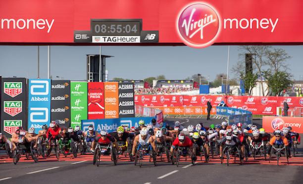 2018 London Marathon - wheelchair race Wheelchair races starting the London Marathon