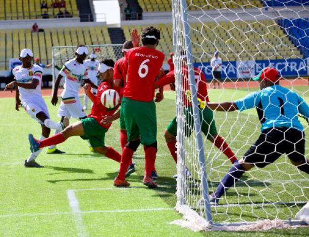 Bandiougou Traore - Mali blind football a blind footballer takes a shot