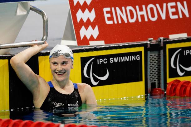 Stephanie Slater - Eindhoven 2014 World Para Swimming European Championships Woman in a swimming pool smiling